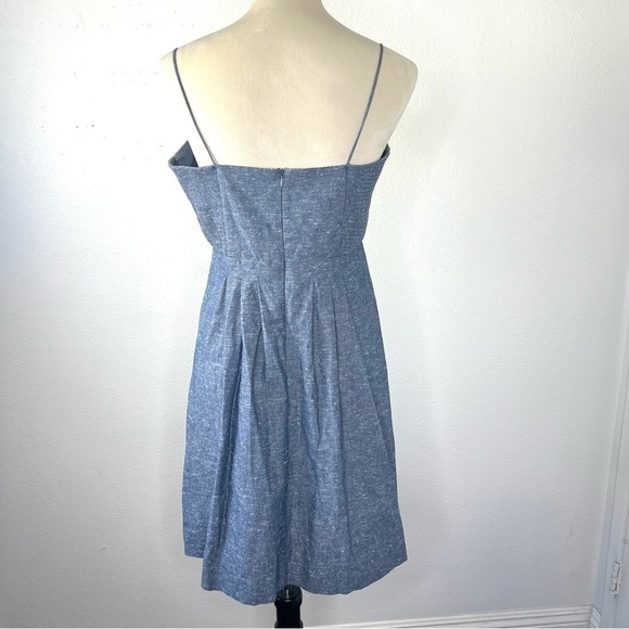 MADEWELL Chambray Tie Front Babydoll Mini Dress Blue Size 6 - Picture 9 of 14